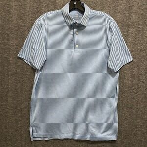 Southern Tide Brrr Performance Golf Polo Shirt Mens M Blue Stripe Stretch Preppy